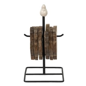 Onderzetters voor Glazen Kip 11x11x22 cm Bruin Hout Onderlegger