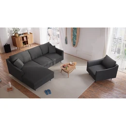 4-Seater Left Corner Sofa ALFAMA - Dark Grey