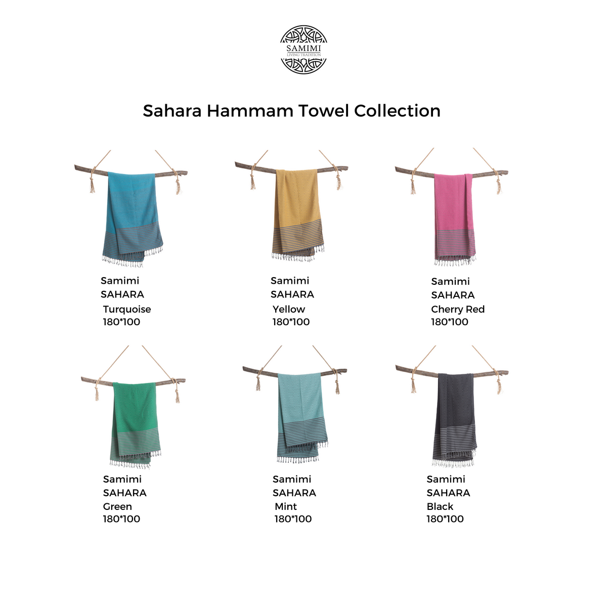 Telo mare SAHARA in cotone Hammam – Senza sabbia – Nero (180x100 cm)