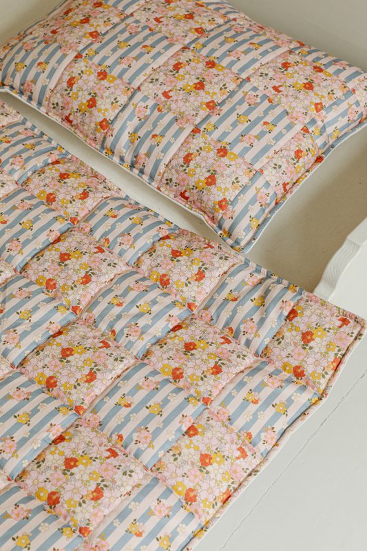 Set di biancheria da letto trapuntata in cotone per bambini "Giardino estivo" - design patchwork, grandi dimensioni
