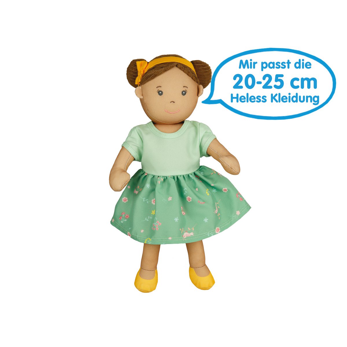 Doll di tessuto '' Martha '' con vestito per indossare e decollare, 22 cm
