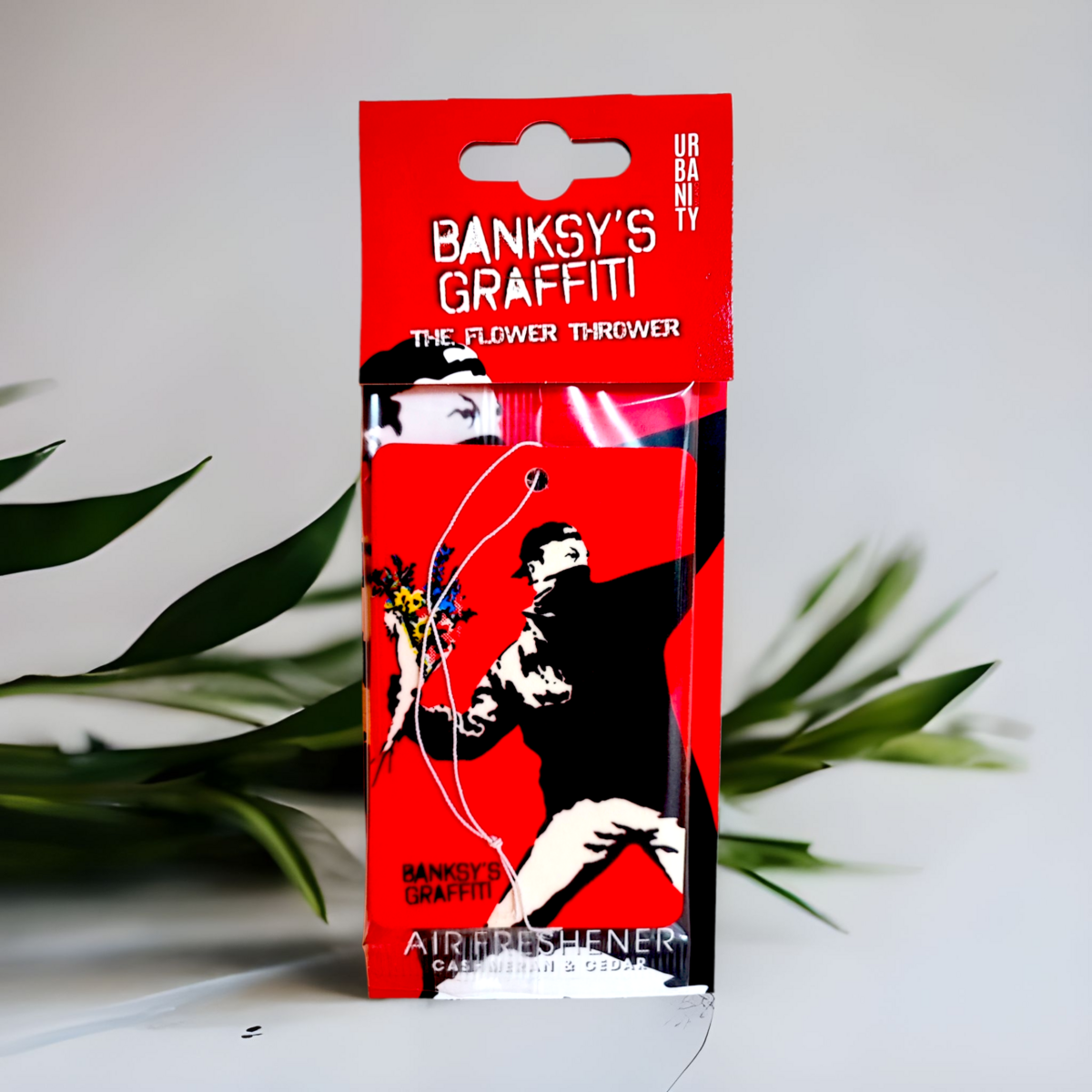 Banksy Car Air Freshener - "The Flower Thrower"