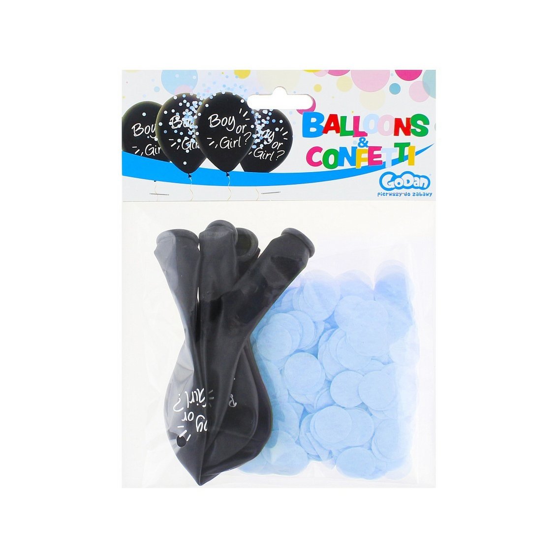 Gender Reveal Confetti Balloons - Blue - Pack of 4