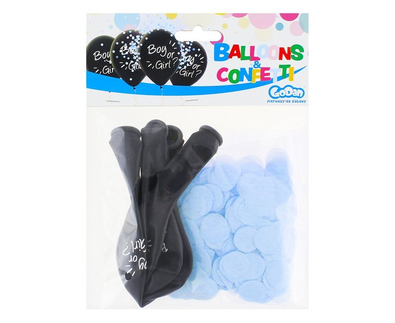 Gender Reveal Confetti Balloons - Blue - Pack of 4