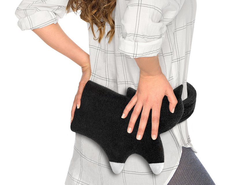 Bio-Körnerkissen, mikrowellengeeignet und aus 100% Naturmaterialien, Wärmekissen für Bauch & Rücken, Katze Coco