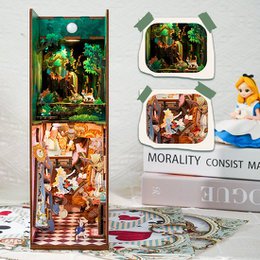 Tonecheer, DIY Book Nook, Alice in Wonderland Bookend, TQ128, 18x8x24,5cm