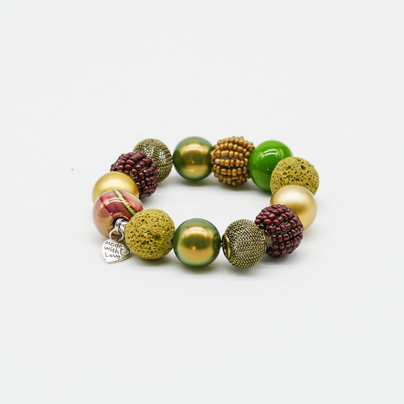 Bracelet Stephisimo "Petit Bollywood", Marron Olive