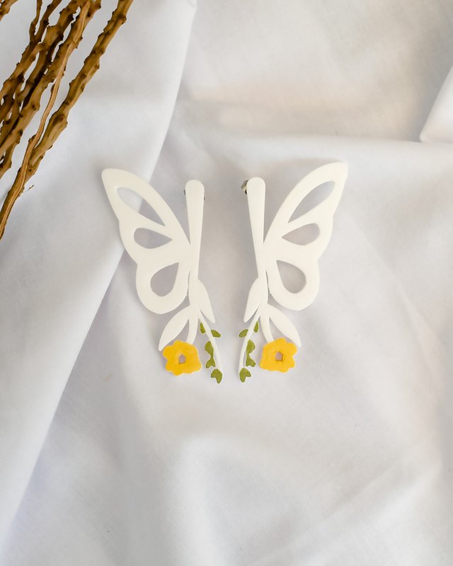 Hvide Butterfly Elegance øreringe