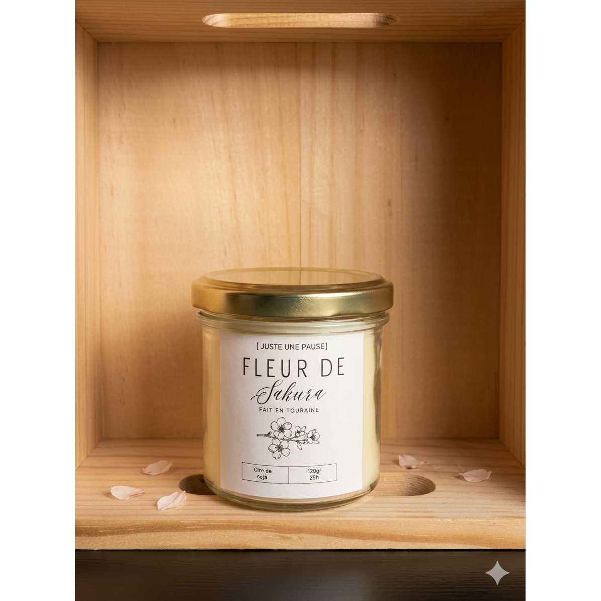 Sakura flower poured candle