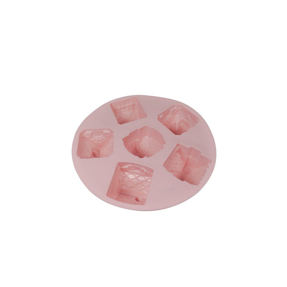 Moule à pâtisserie en silicone rose pastel maisons 26,5x6 cm Isabelle Rose