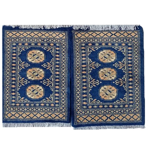 Bokhara handgeknüpfte Blauwal-Wollmatte
