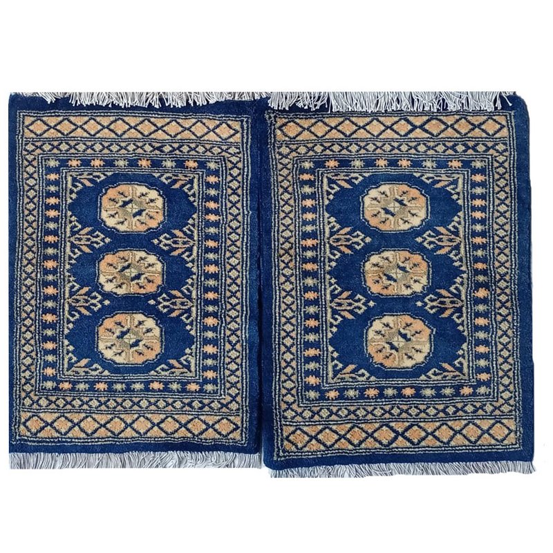 Bokhara handgeknüpfte Blauwal-Wollmatte