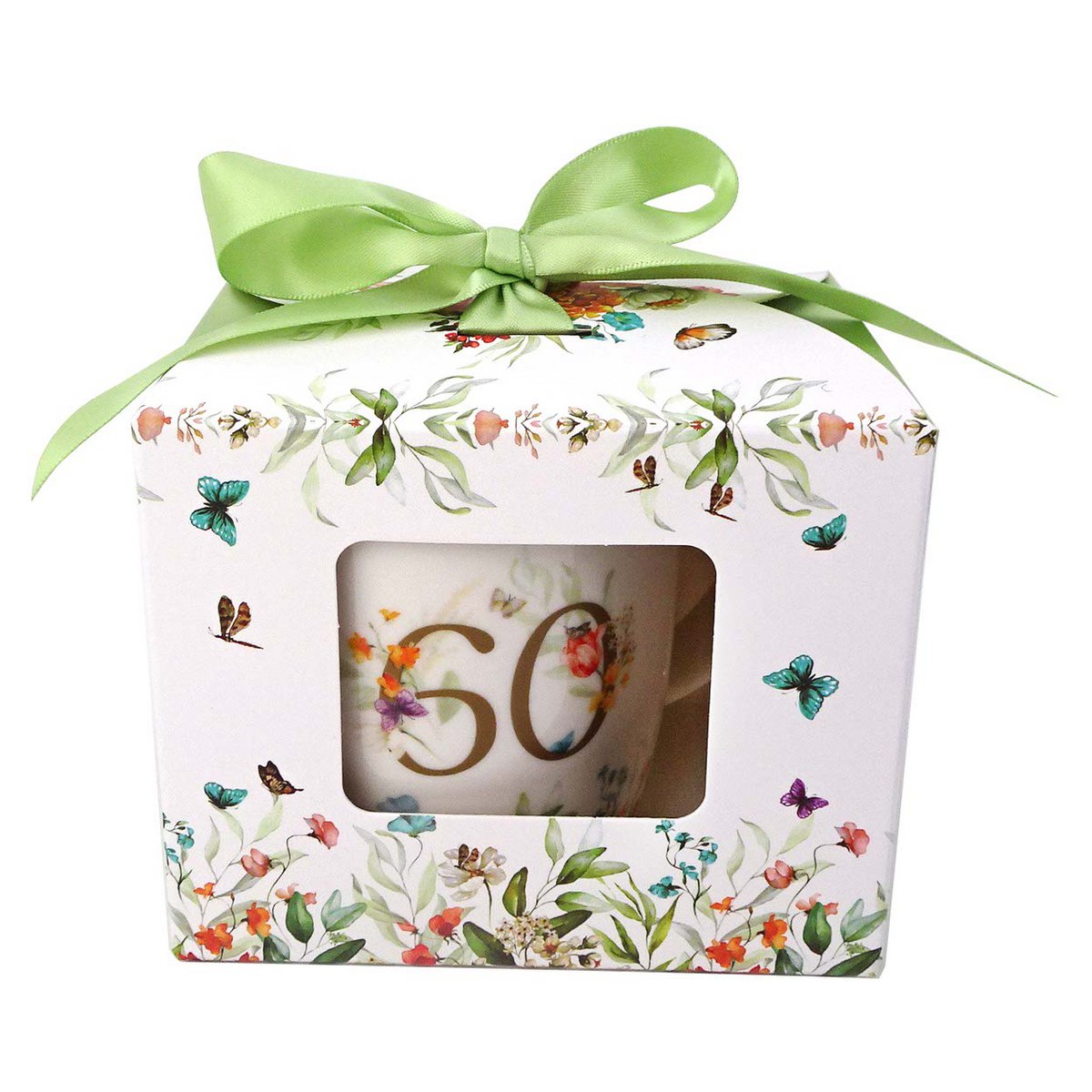 DUO Occasional Mug 400ml, Birthday “60”, in a giftbox with a ribbon