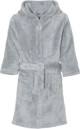Fleece badekåbe uni - grå