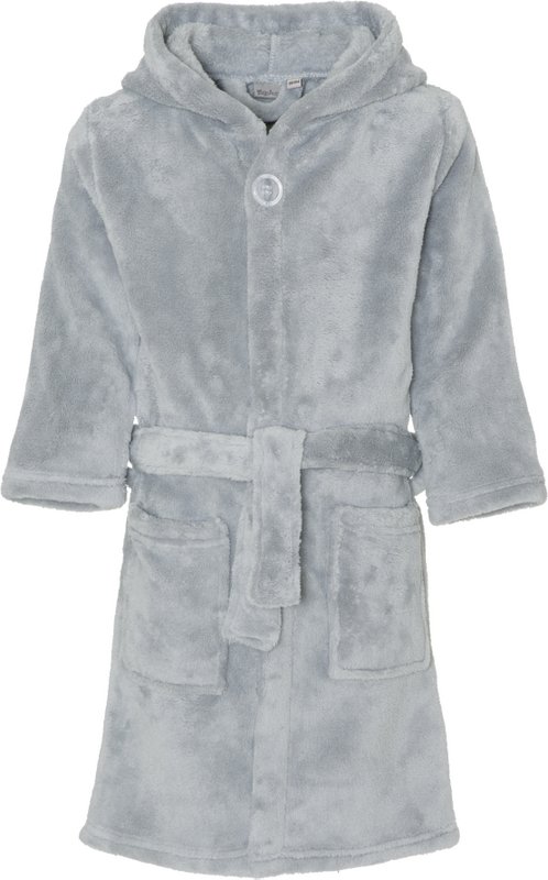 Fleece badekåbe uni - grå