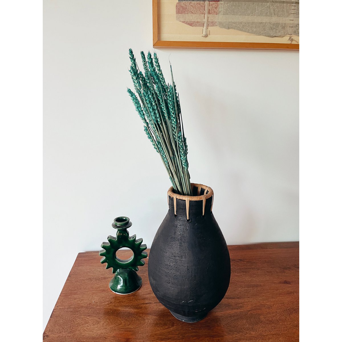 Fiori secchi verdi di grano