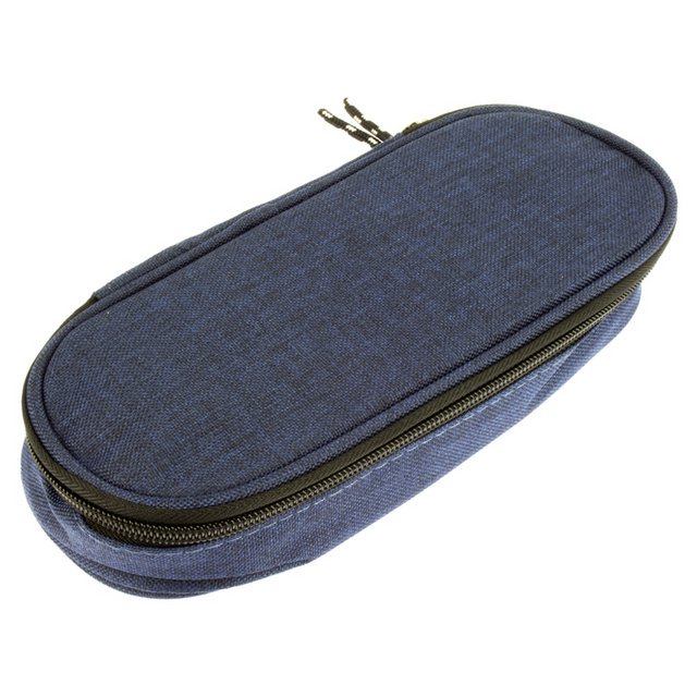 Estuche canguro con inserción azul oscuro de aprox. 22x5x9cm