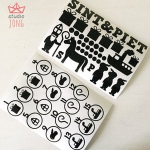 Discount set reusable window sticker Sinterklaas