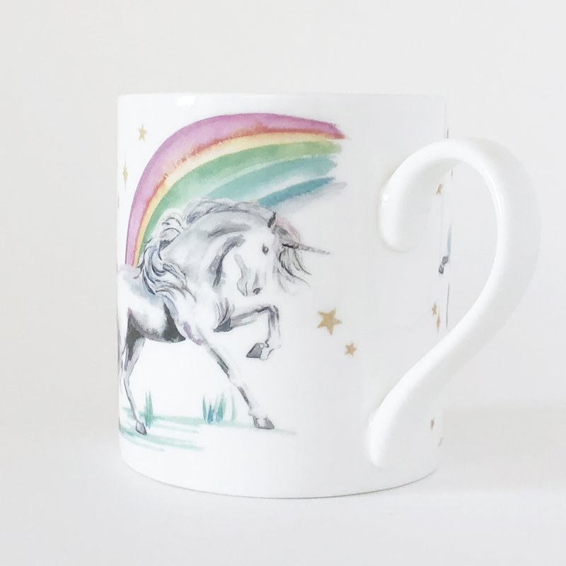 Watercolour Unicorns and Rainbows Mug