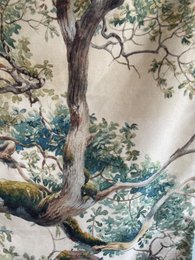 Vintage botanisk akvarel pude naturinspireret indretning | TRE001