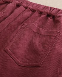 Short violet en velours côtelé pour fille avec boutons sur le devant P75-11604111