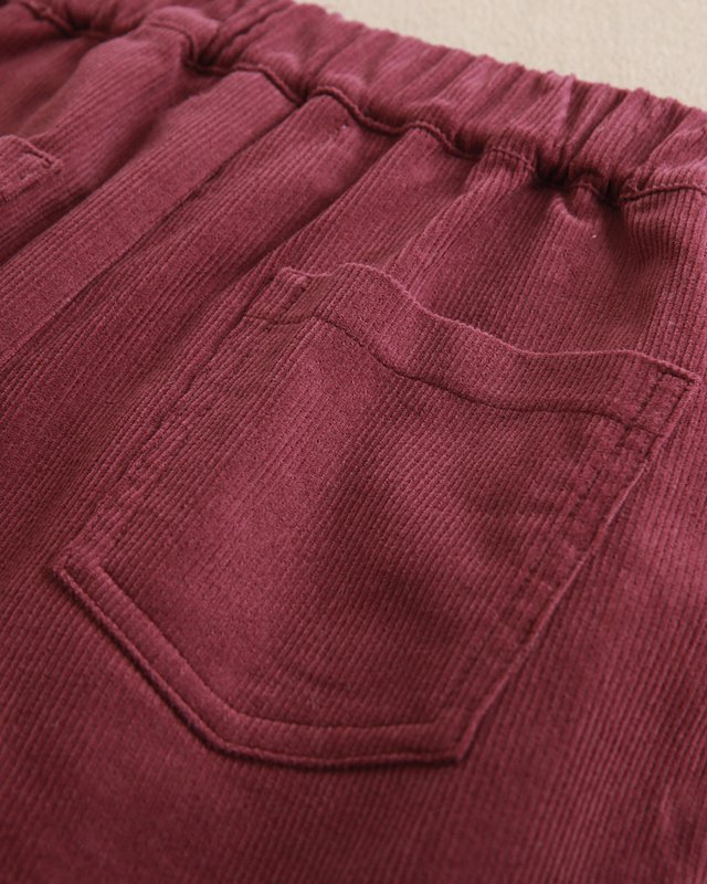 Short violet en velours côtelé pour fille avec boutons sur le devant P75-11604111