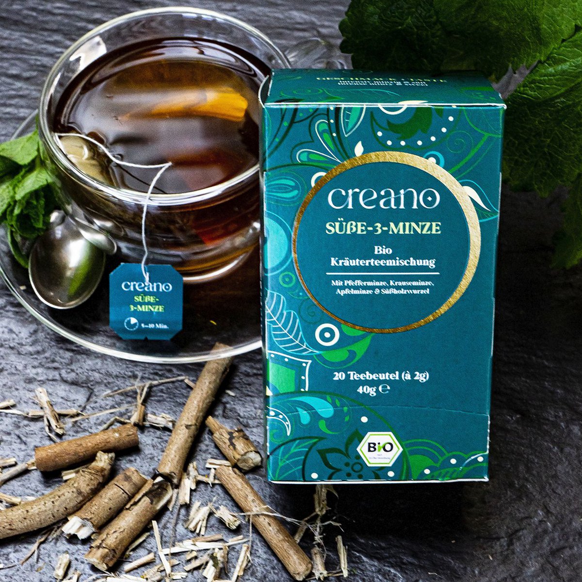 Creano Bio-Teebeutel Süße-3-Minze 20er Pack