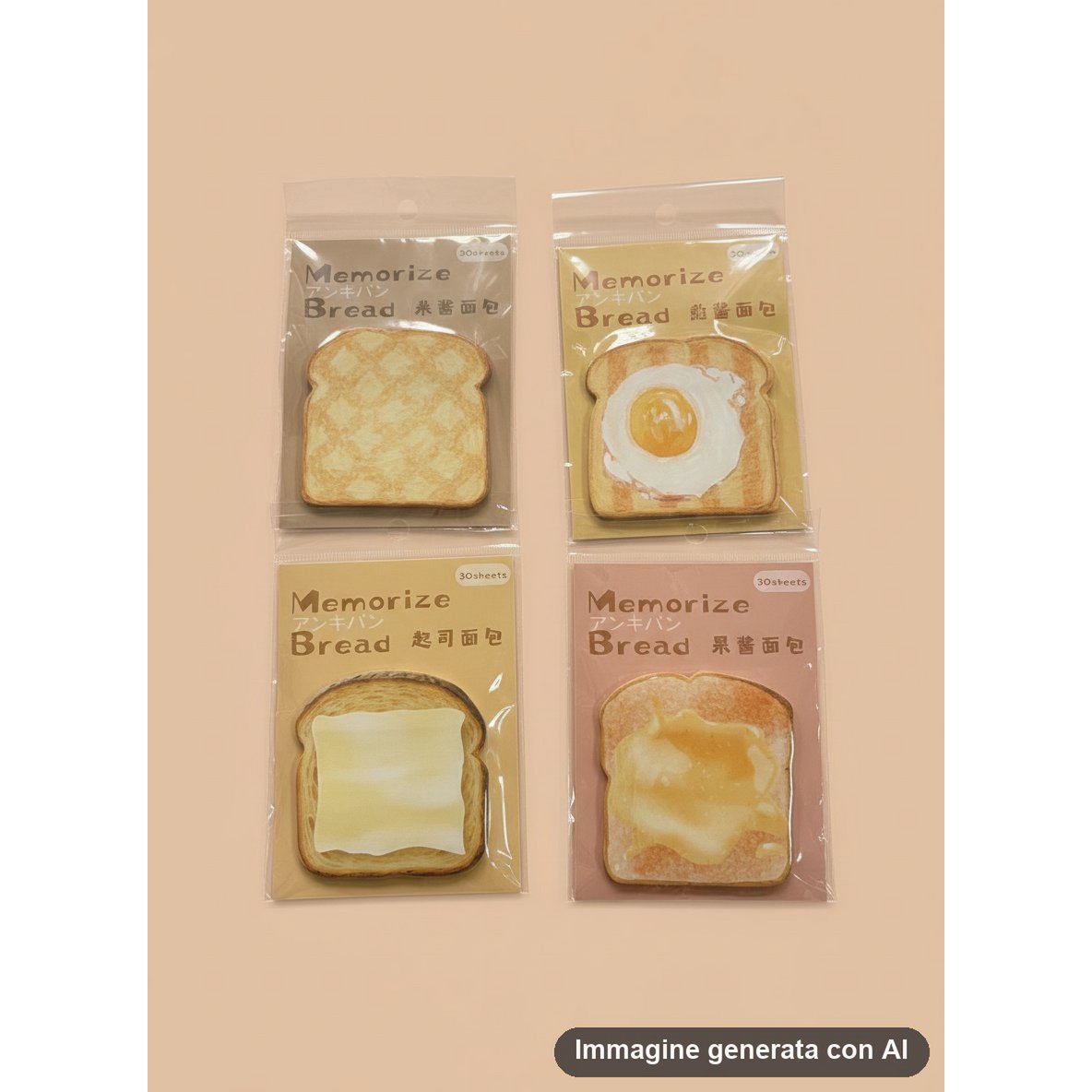 Toast Sticky Notes Set - Bread Themed Memo Pads