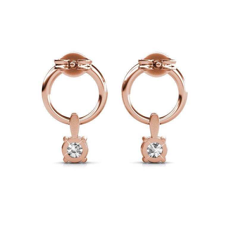 Boucles d'oreilles Octavia - Or RosÃ© et Cristal