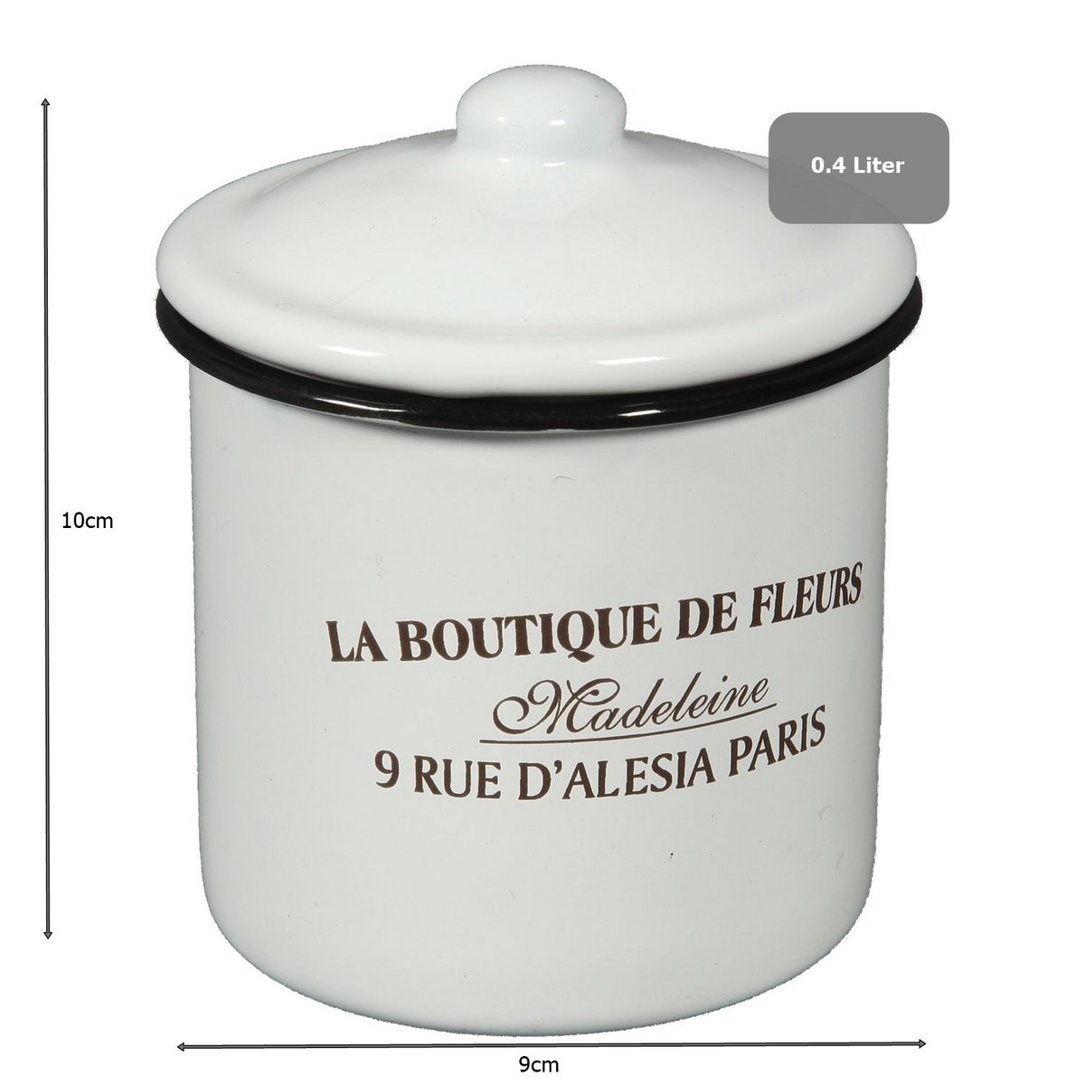 Beh„lter mit Deckel aus Emaille