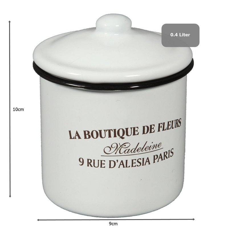 Beh„lter mit Deckel aus Emaille