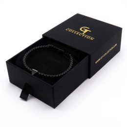 Bracelet Homme Pyramide Noir avec Zircon