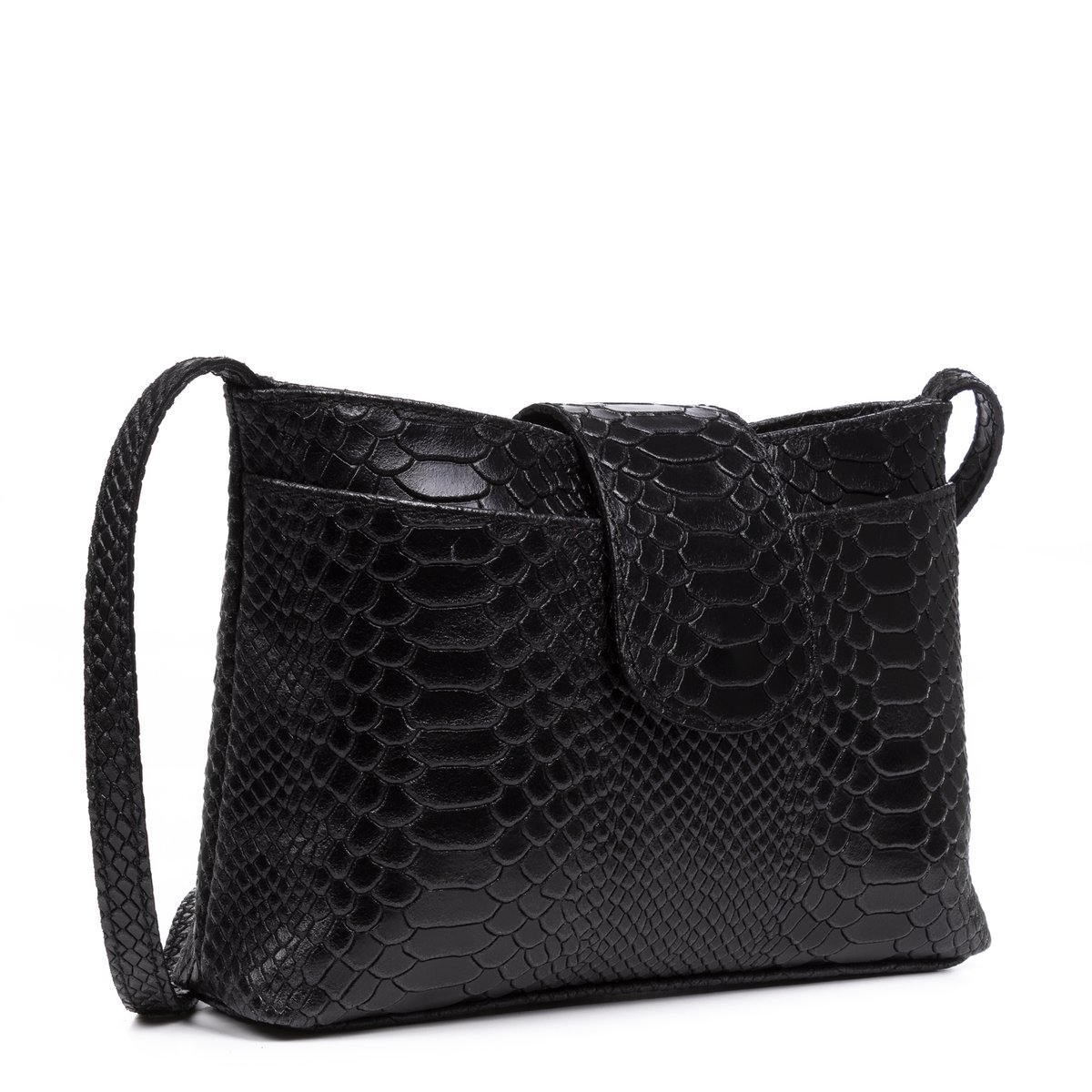 Florence Artegiani. Nola Women's shoulder bag. Genuine leather Suede engraved snake