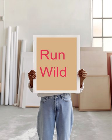 Art Print Run Wild A4 of A3