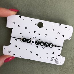 Armband I care Schwarz und Weiß mit Charme