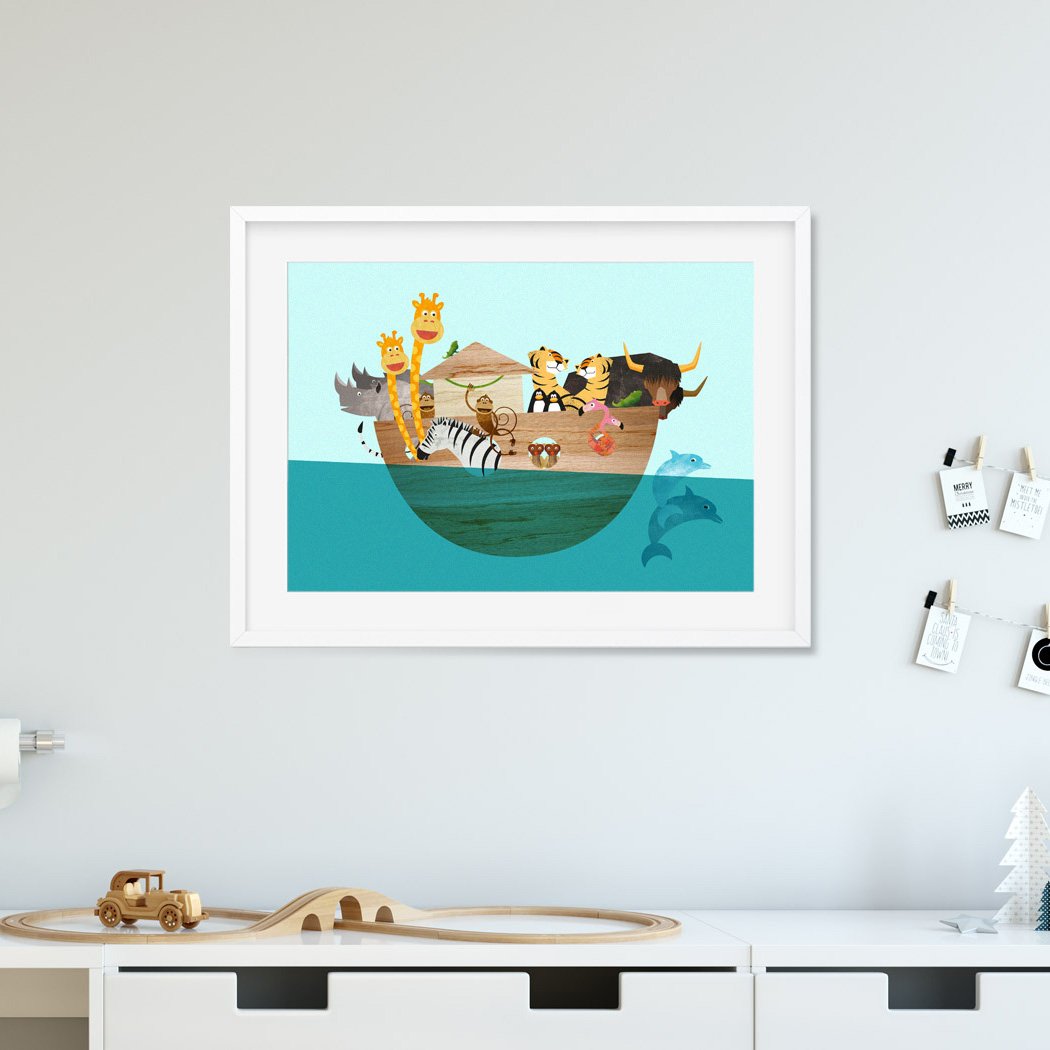 A4 Bild Arche Noah für das Kinderzimmer
