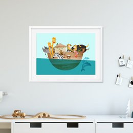 A4 picture Noah's Ark for the children's room