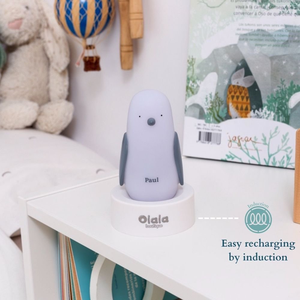Night light - Penguin Paul - induction charging - white