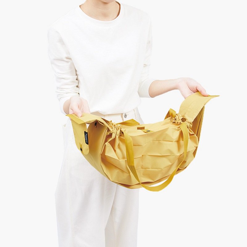 Shupatto compact foldable shopping bag size L - Mustard (Karashi)