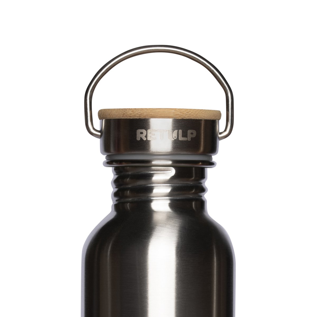 RVS drinkfles lekvrij bamboe dop STEEL 750 ml