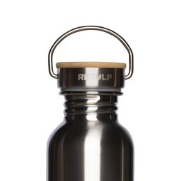 Drikkeflaske i rustfrit stål lækagesikker bambushætte STÅL 750 ml