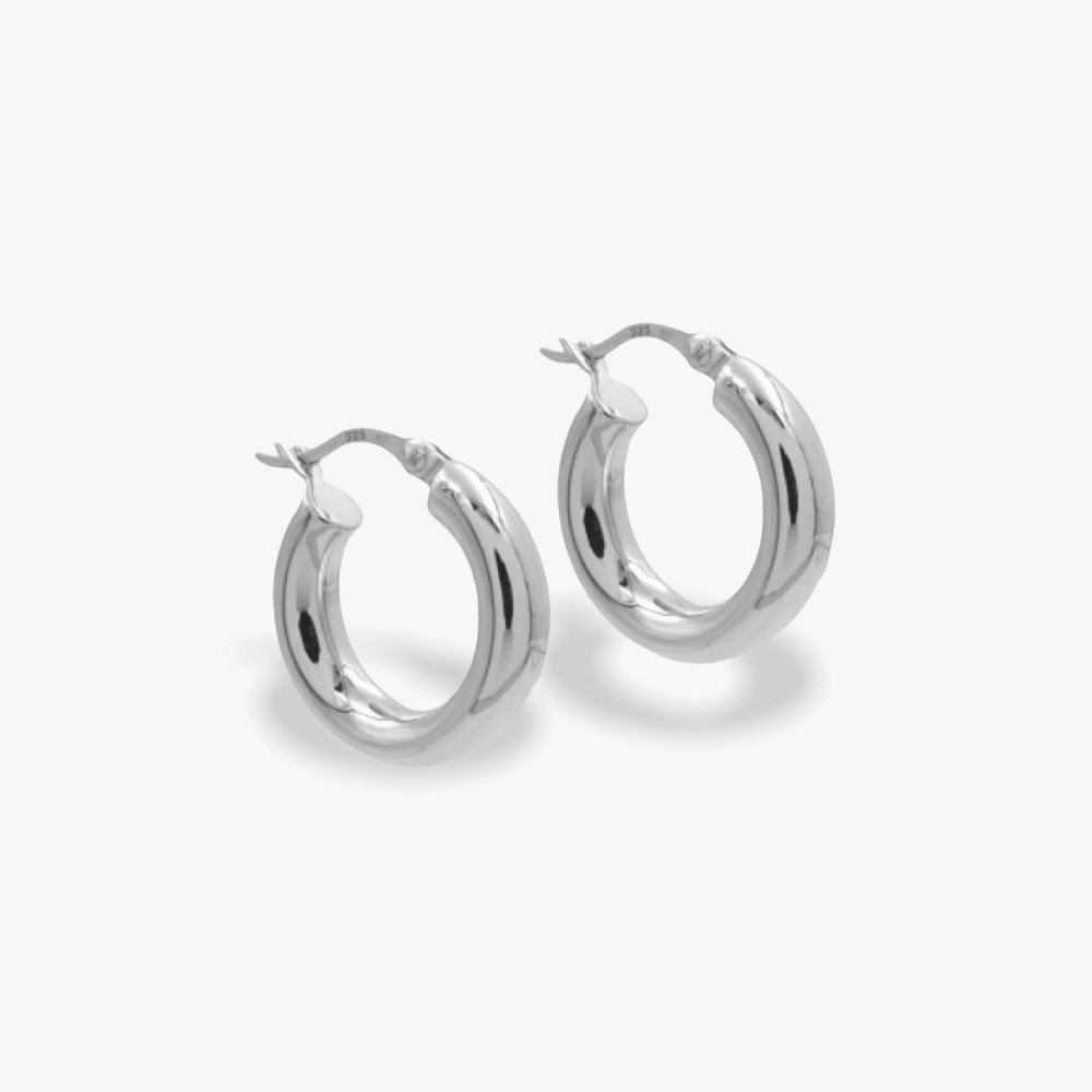 Lola Bold Hoop Earrings - Silver