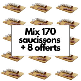 A mix of 170 sausages with 8 free sausages, a variety of cured meats.