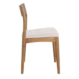 Sedia da pranzo in teak Freya - Crema