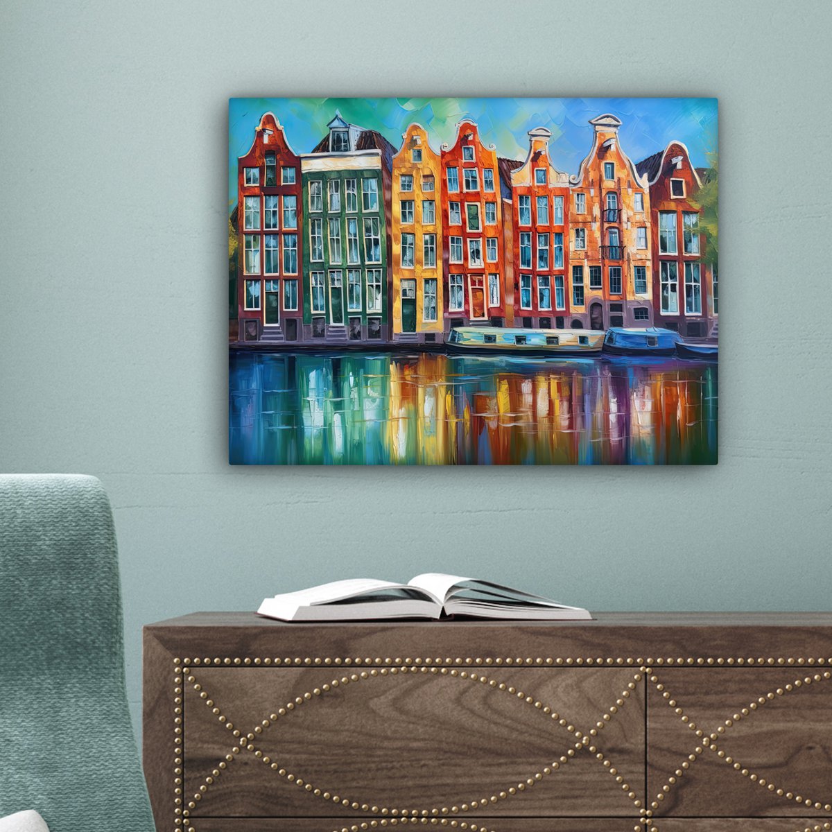 Peinture sur toile - Décoration murale Amsterdam - Huile - GRAISE - Peinture - Art - Décoration murale Salon - Décoration de la chambre - Accessoires de chambre - Paintes de toile