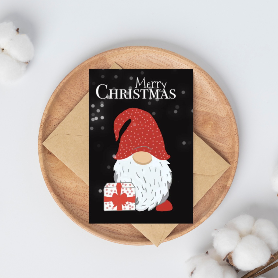 Tarjeta de Navidad - Gnomo negro