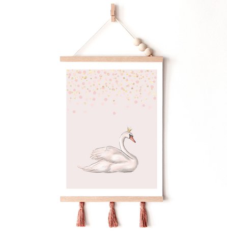 Schwan-Plakat, Ballett-Plakat, Ballerina-Plakat, Ballett-Druck, Ballett-Plakat, Mädchen-Zimmer-Plakat, Mädchen-Kinderzimmer-Plakat, rosa Mädchen-Zimmer-Dekor