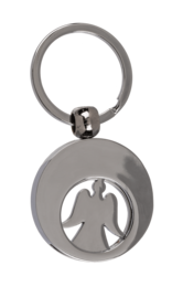 Metal Keychain, Angel, with Trolley Coin,