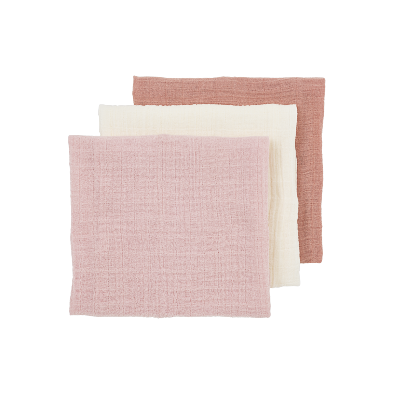 Hydrophilic cloths pre-washed Soft Rose/Rose/Natural 20x17cm - 3-Pack