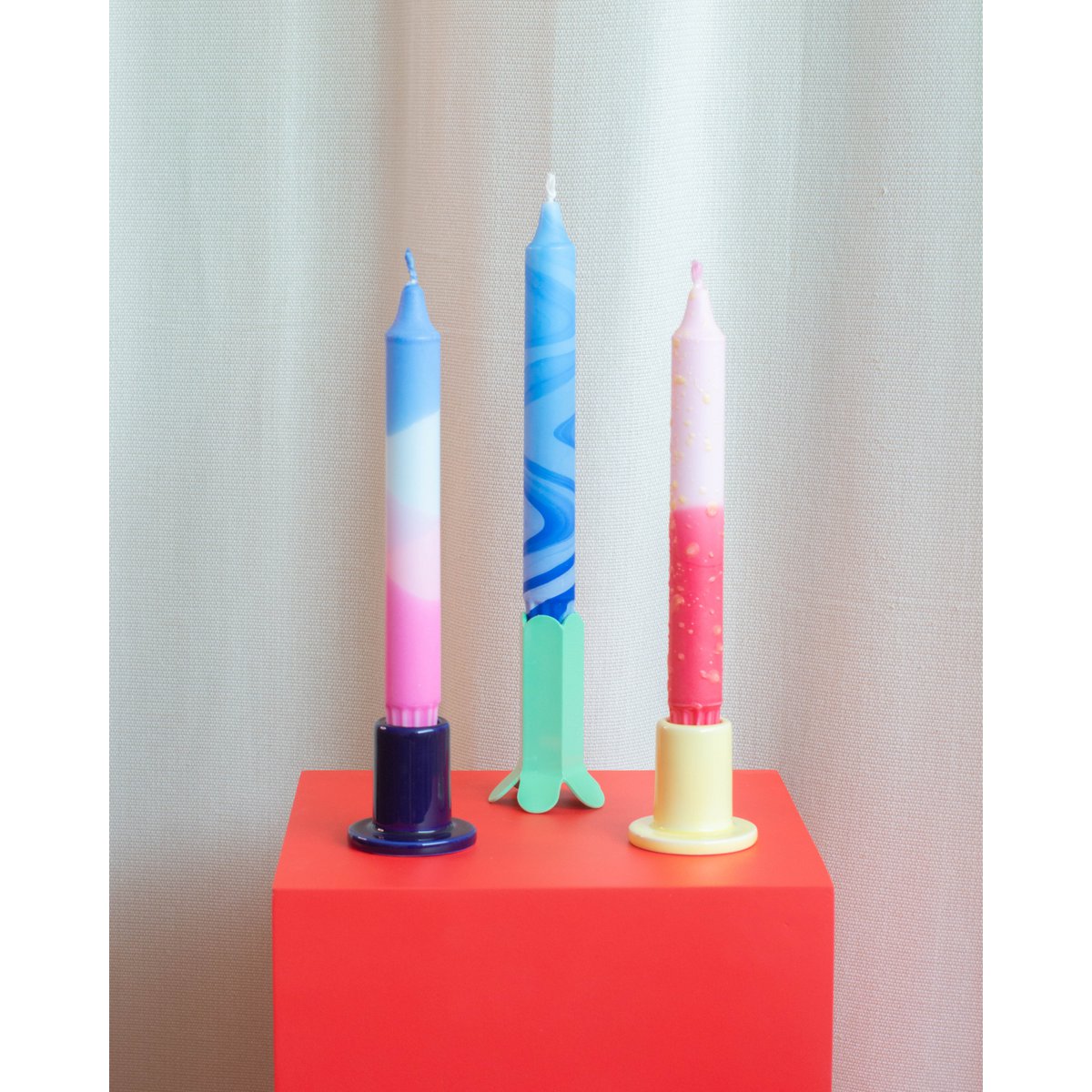 3-pack Taper Candles Summer Blue